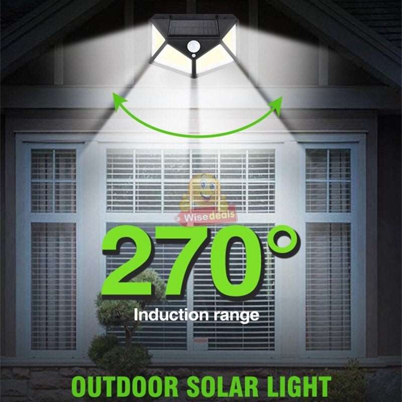 100 LED Super Bright Solar Wall Light, Motion Sensor with 3 Modes, Waterproof & Eco-friendly