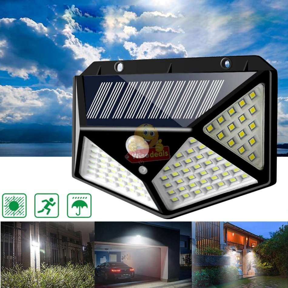 100 LED Super Bright Solar Wall Light, Motion Sensor with 3 Modes, Waterproof & Eco-friendly