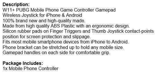 Mobile Phone Game Controller, Wireless Joystick for iPhone and Android, Fits most Mobile Devices