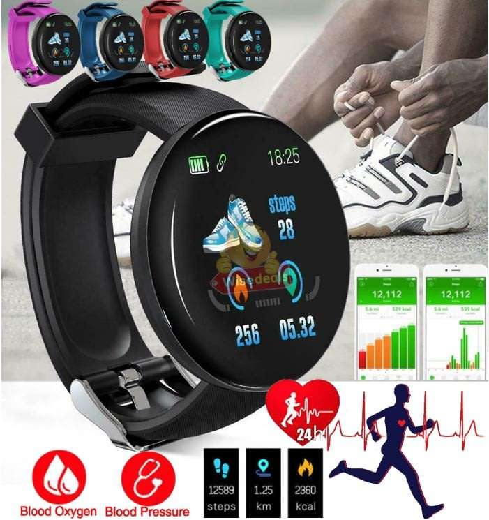 Bluetooth Health Smart Watch - Monitor Heart Rate, Blood Pressure, Blood Oxygen, Calorie, Distance
