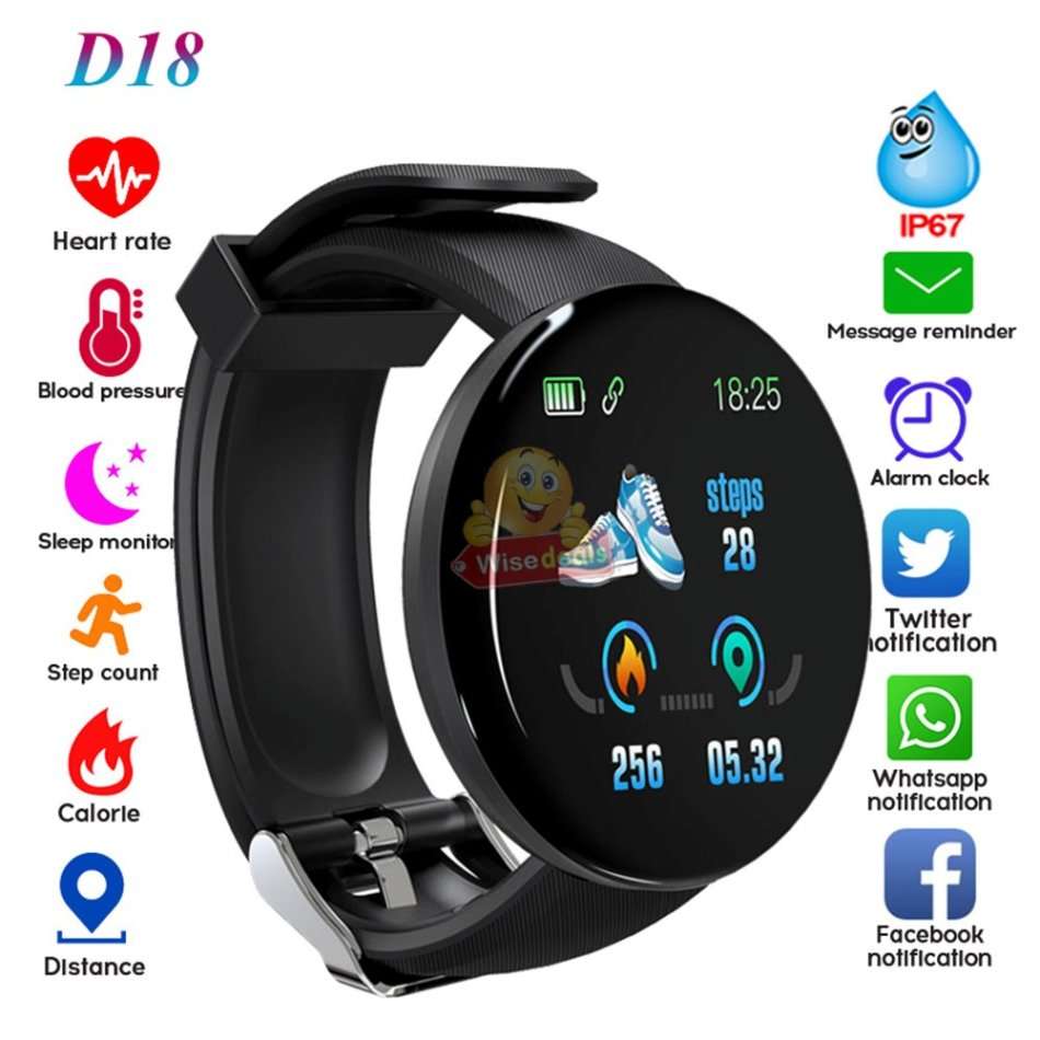 Bluetooth Health Smart Watch - Monitor Heart Rate, Blood Pressure, Blood Oxygen, Calorie, Distance