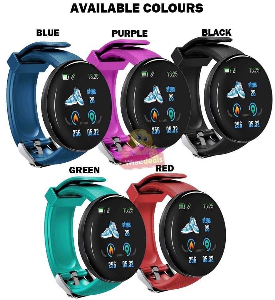 Bluetooth Health Smart Watch - Monitor Heart Rate, Blood Pressure, Blood Oxygen, Calorie, Distance