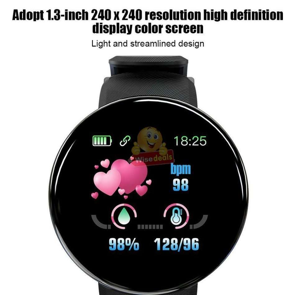 Bluetooth Health Smart Watch - Monitor Heart Rate, Blood Pressure, Blood Oxygen, Calorie, Distance