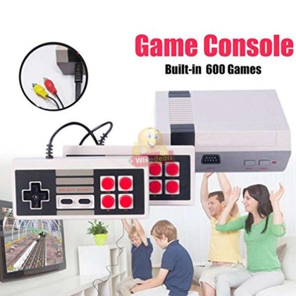 Game Console with 2 Controllers and 600 Built-in Games, Hours of Fun for the Whole Family
