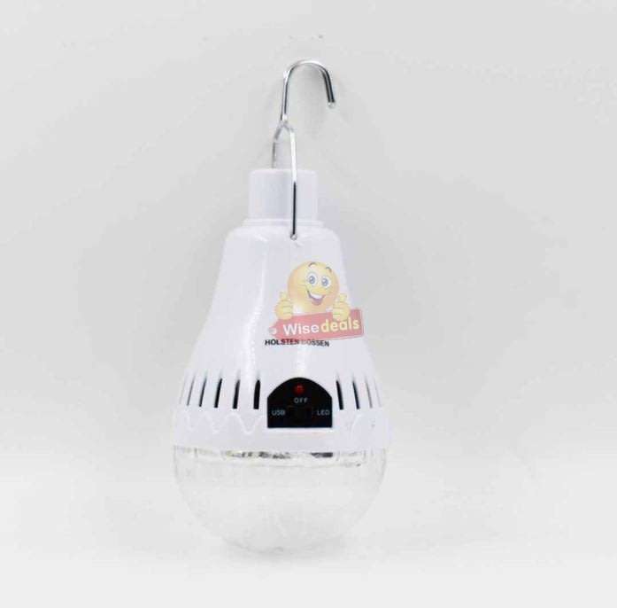 LED SOLAR Light Bulb with Solar Panel & Multifunctional Charging Cable to Charge Devices