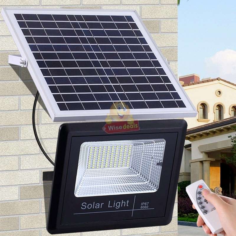 40W LED SOLAR Flood Light with Remote Control, Solar Panel, 5m Cable, Waterproof & 1050 Lumens