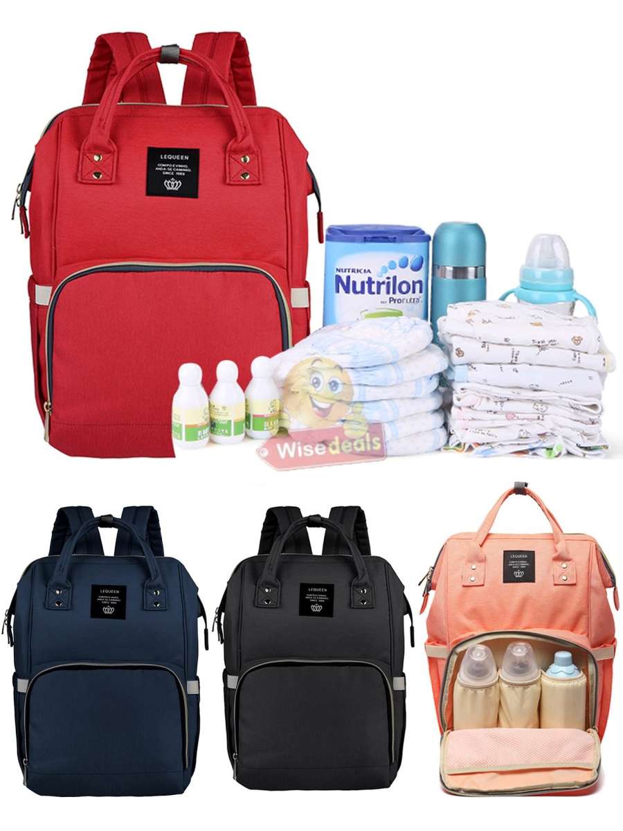 Large Capacity Baby Backpack Bag with insulated bottle pockets