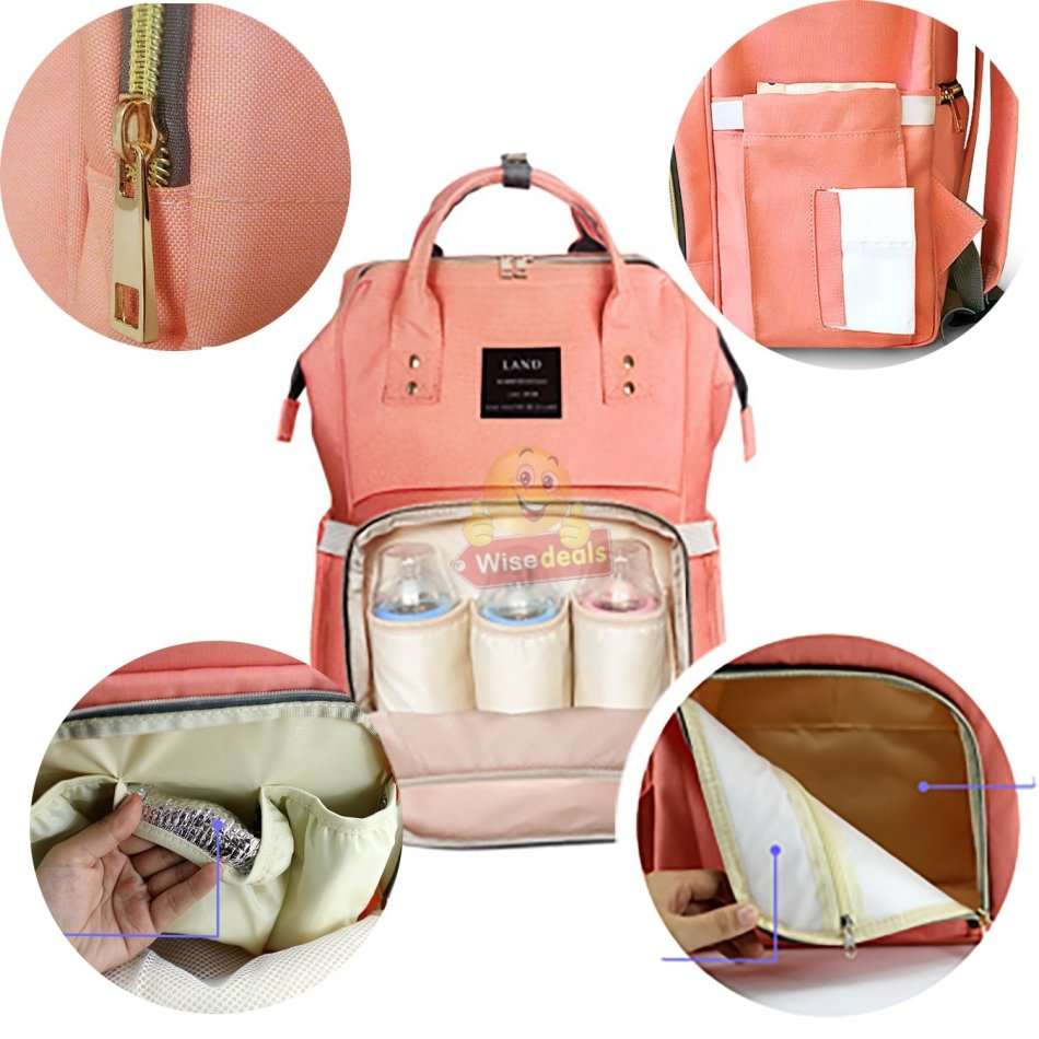 Large Capacity Baby Backpack Bag with insulated bottle pockets