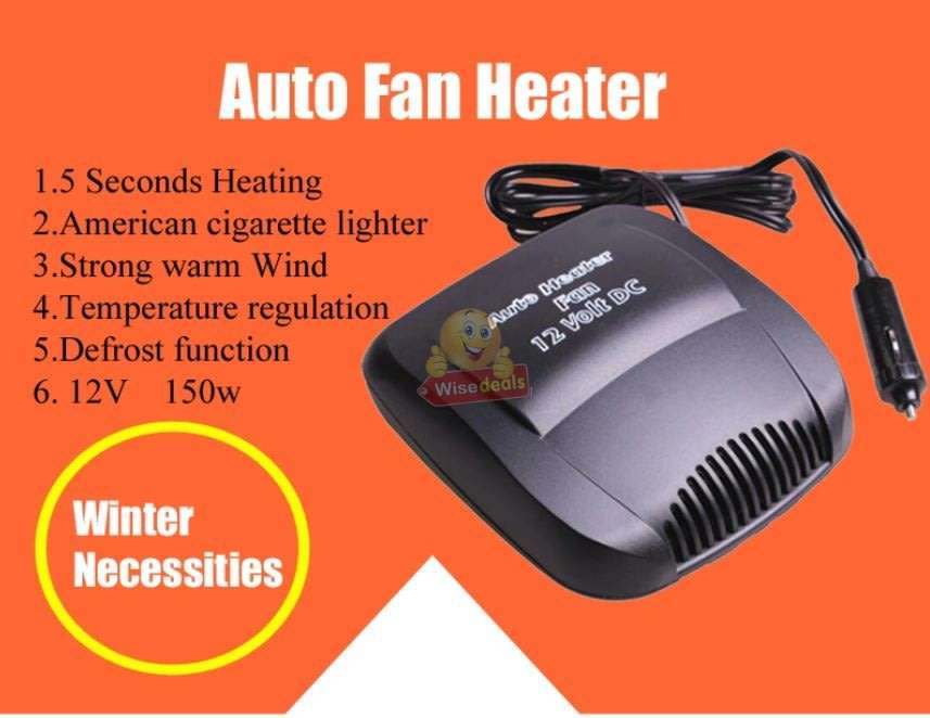 2-IN-1 12V 150W Car Heating & Cooling Fan & Defogger