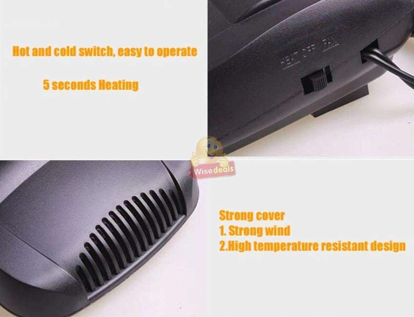 2-IN-1 12V 150W Car Heating & Cooling Fan & Defogger