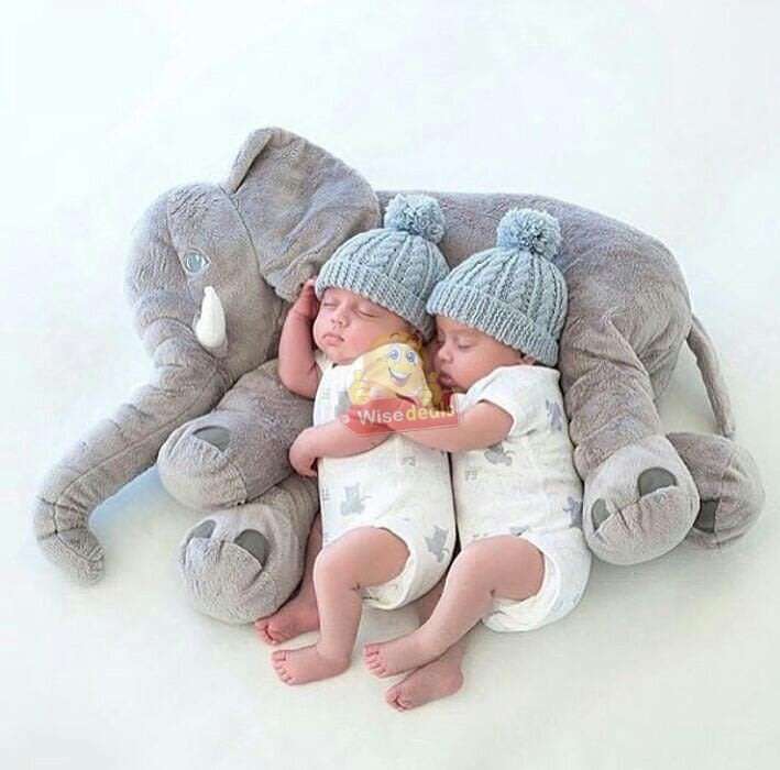 Large Super Soft Baby Elephant Pillow