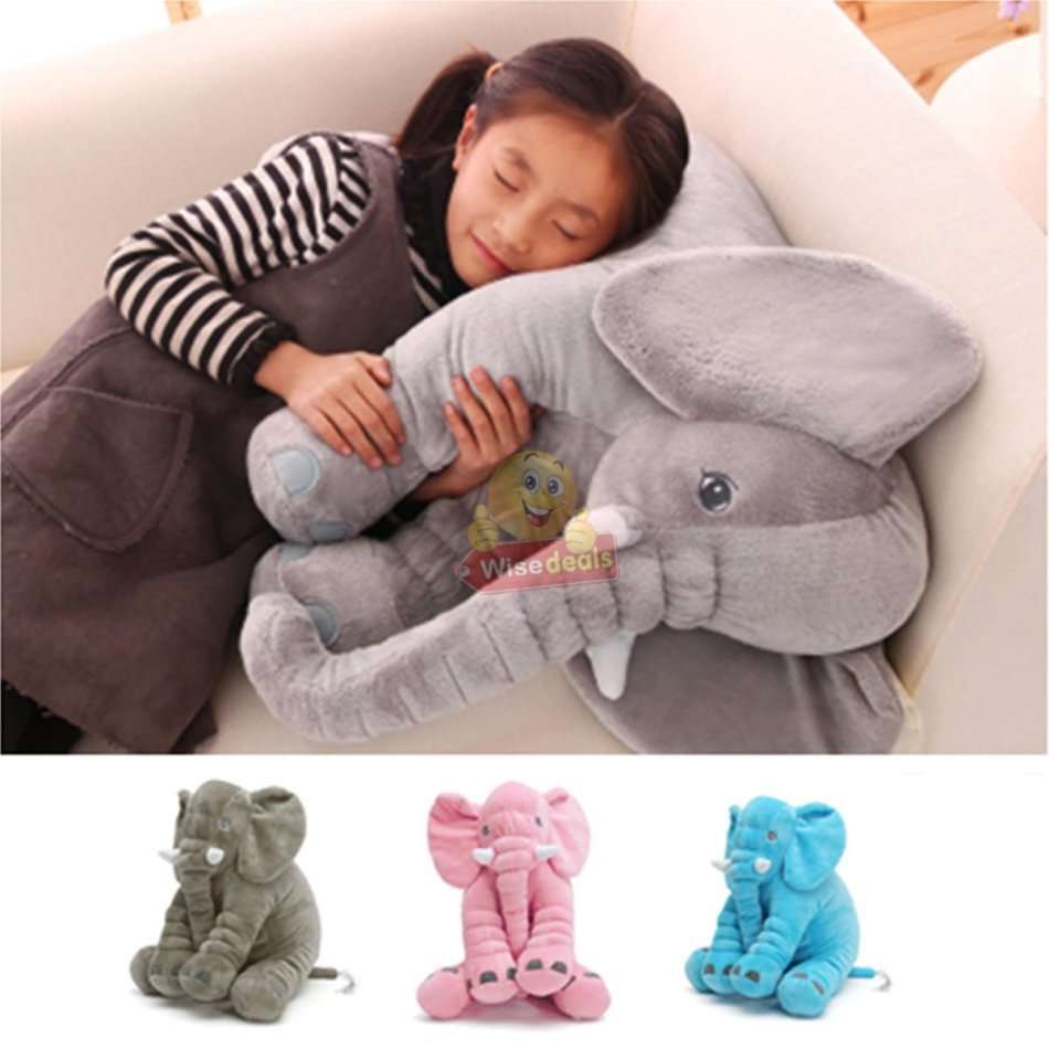 Large Super Soft Baby Elephant Pillow