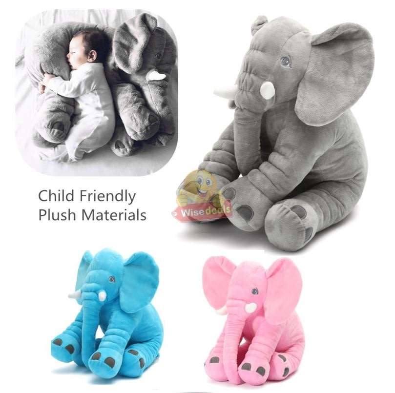Large Super Soft Baby Elephant Pillow