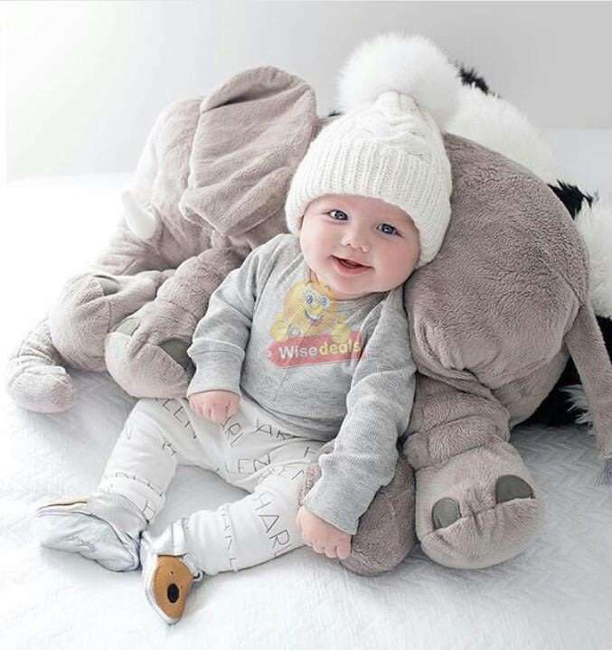 Large Super Soft Baby Elephant Pillow