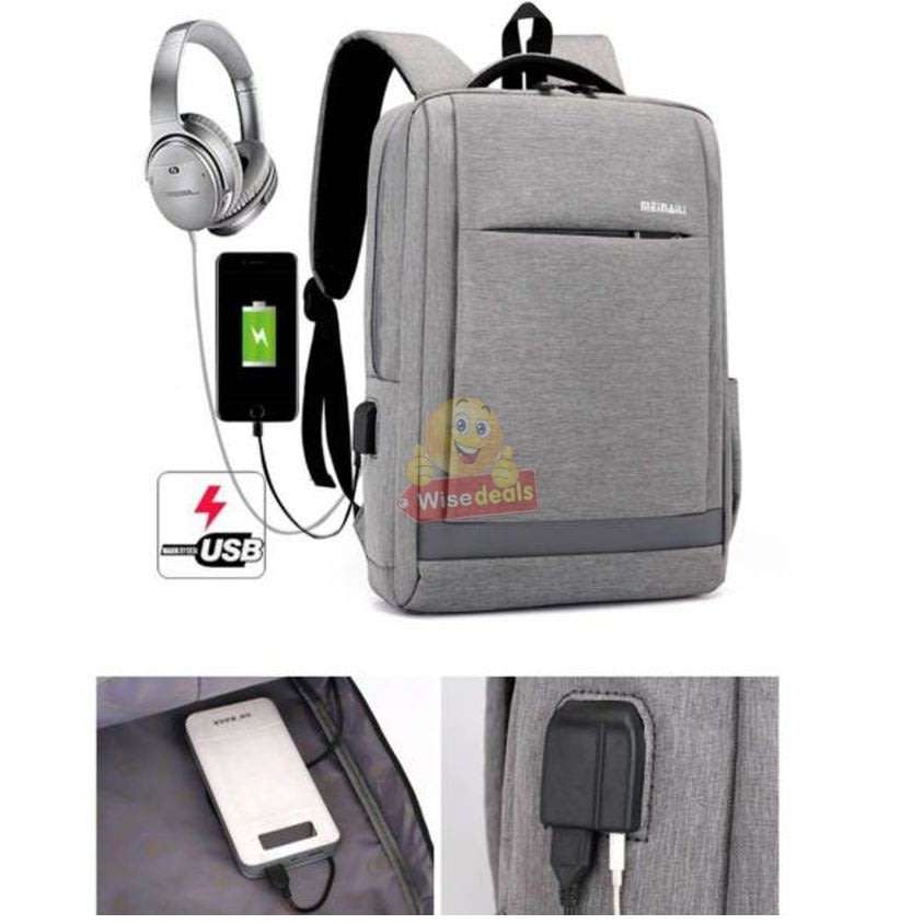 Stylish Backpack with lots of space and pockets, build-in USB Port with Cable