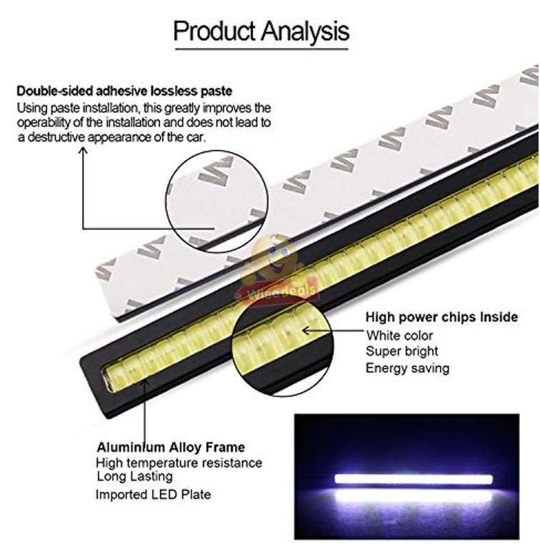 Universal 2 Piece, 17cm COB DRL LED Driving Daytime Running Lights