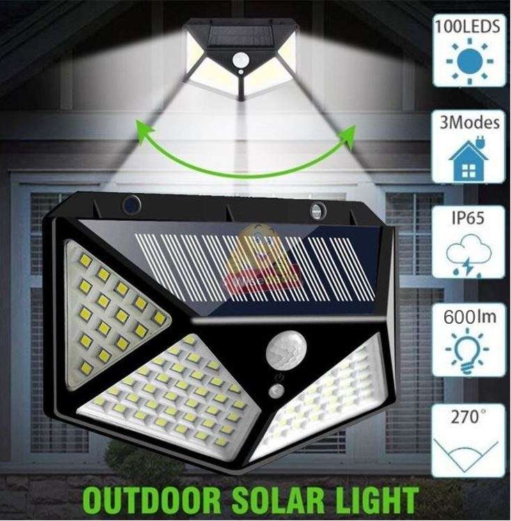 100 LED Super Bright Solar Wall Light, Motion Sensor with 3 Modes, Waterproof & Eco-friendly