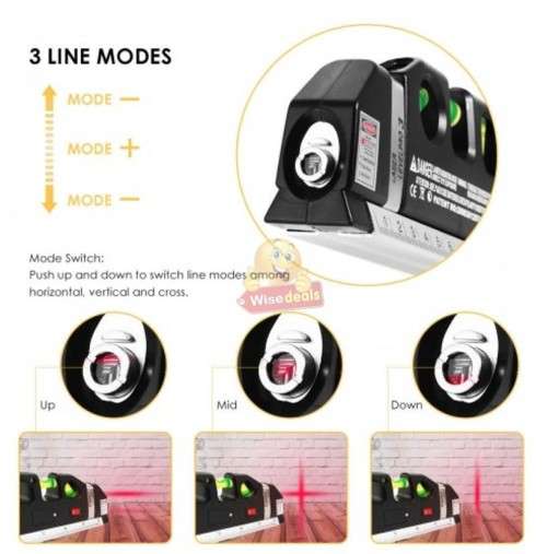 Laser Level Pro 3 Multi-Purpose Measuring Tool With 2.5m Tape