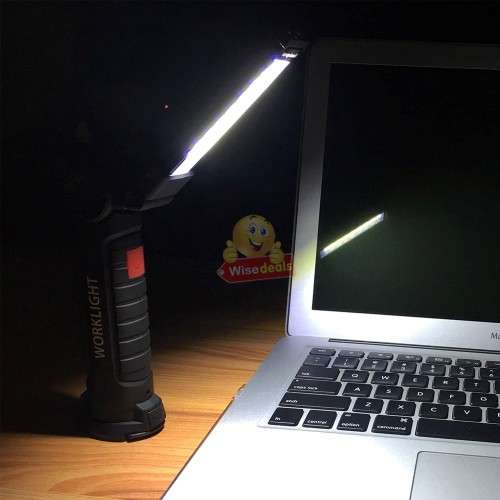 Magnetic Folding COB LED Work Light with Hook, USB Charging Interface and 5 Modes
