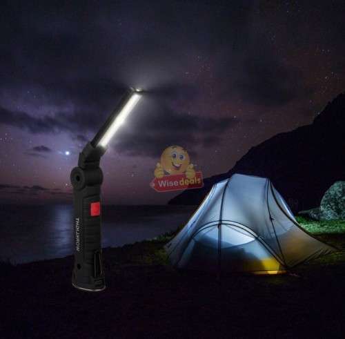 Magnetic Folding COB LED Work Light with Hook, USB Charging Interface and 5 Modes