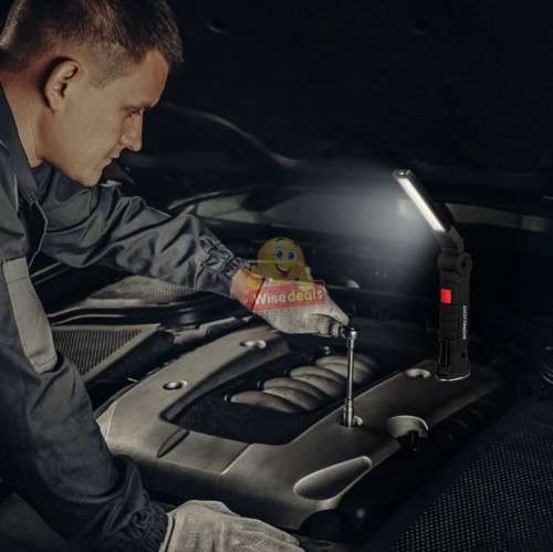 Magnetic Folding COB LED Work Light with Hook, USB Charging Interface and 5 Modes