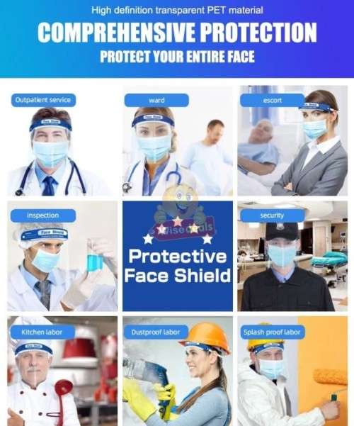 Protective Face Shield, Premium Comfort, Ultra Clear, Long-lasting and Reusable