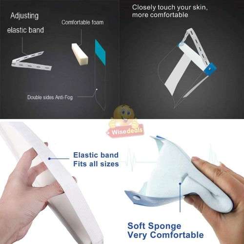 Protective Face Shield, Premium Comfort, Ultra Clear, Long-lasting and Reusable