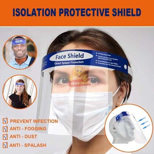 Protective Face Shield, Premium Comfort, Ultra Clear, Long-lasting and Reusable