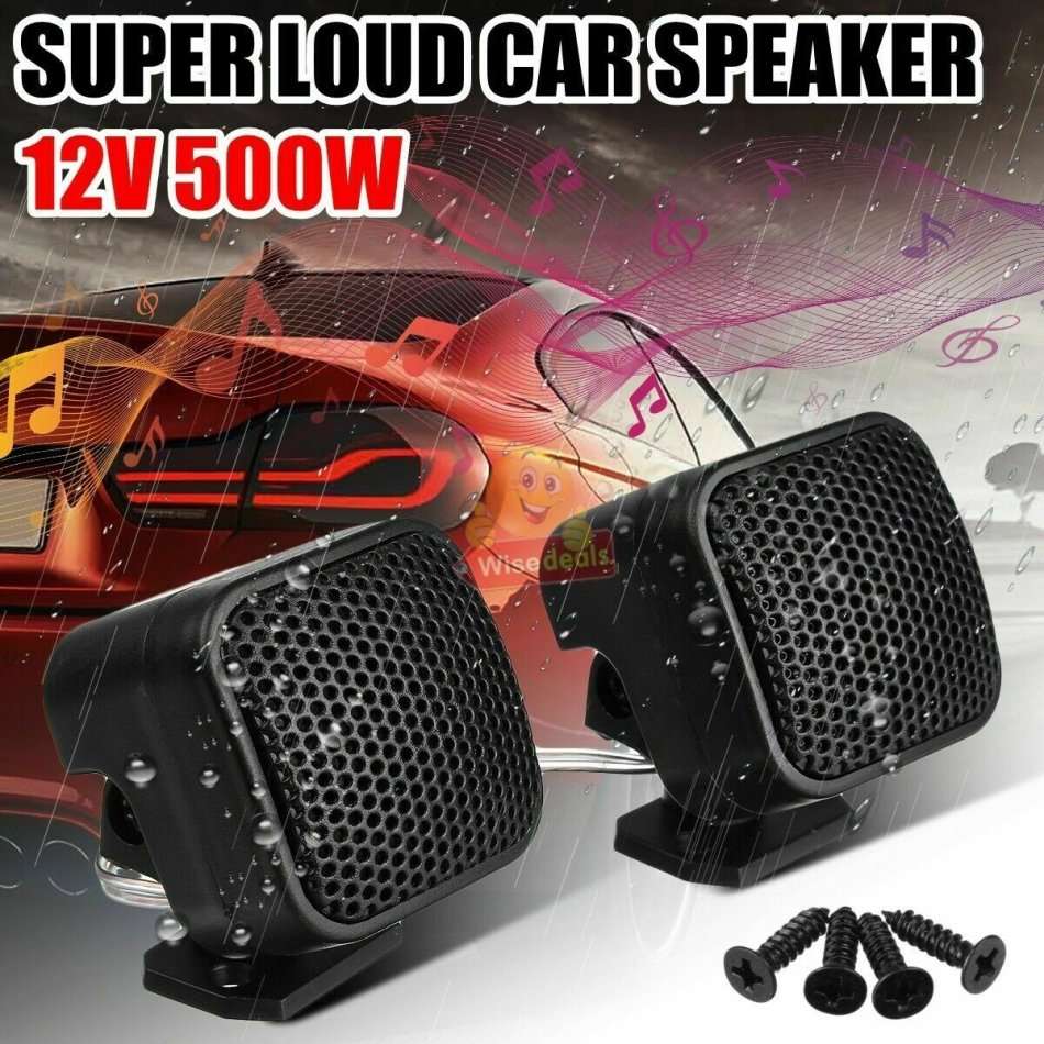 12V 500W 2 Pack Car Audio Tweeter Speakers, More Sound, Less Energy