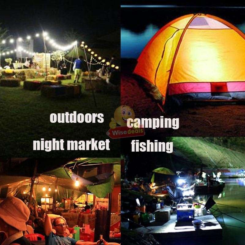 DC 12V E27 High Power 5W LED Light Bulb with Adapter, Wire & Battery Clamps