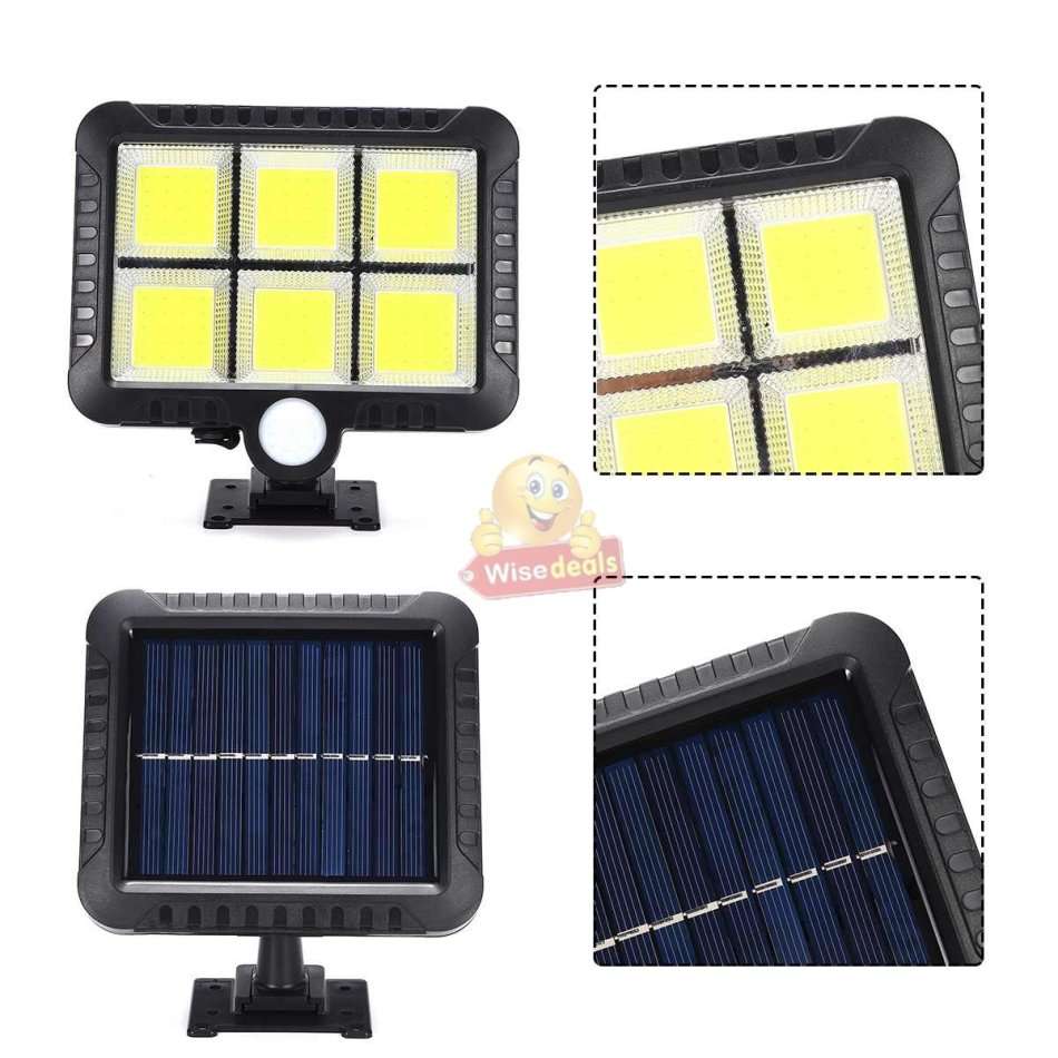 120 LED COB Super Bright Solar Flood Light with Solar Panel, 5m Link Data Line & Screws