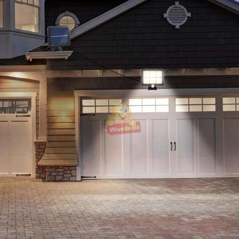 120 LED COB Super Bright Solar Flood Light with Solar Panel, 5m Link Data Line & Screws