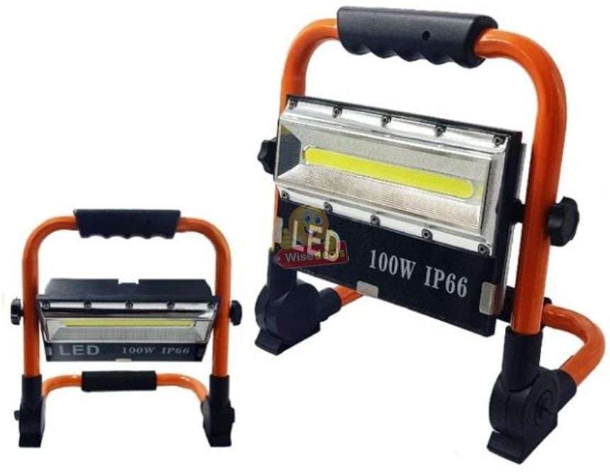 Super Bright LED COB 100W Portable Flood Light, 3 Modes, Waterproof, Rechargeable etc