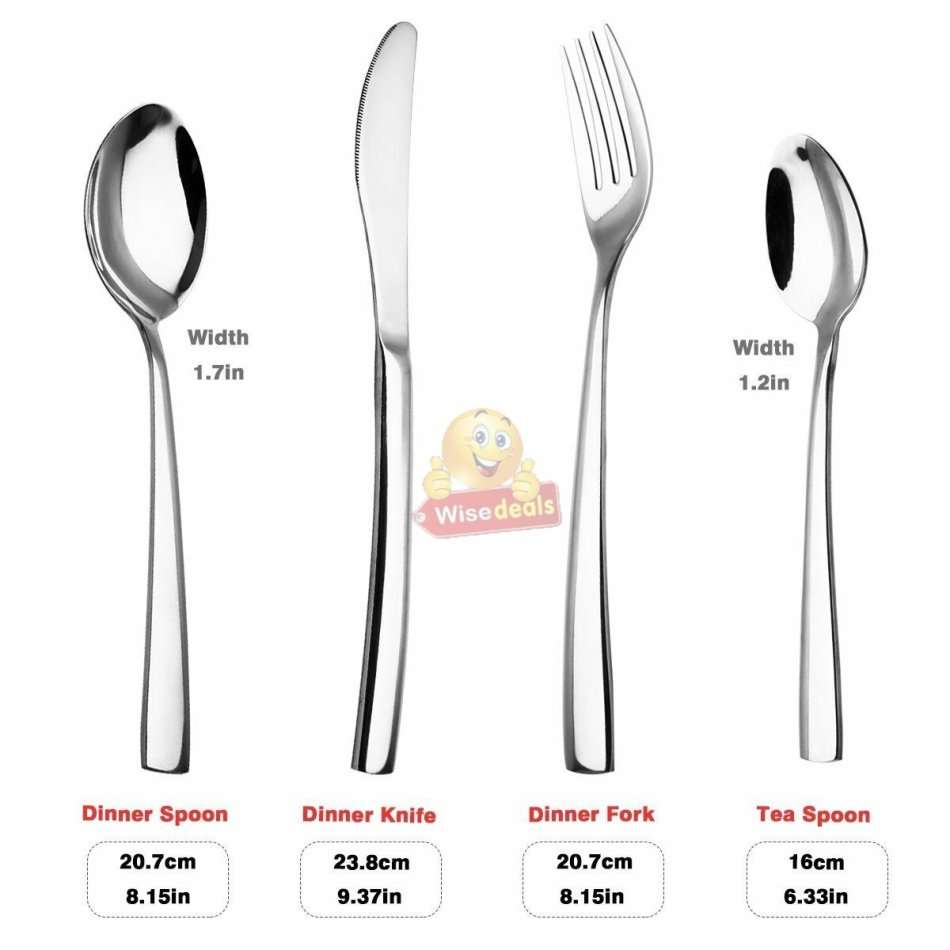 24 Piece Modern Silverware Stainless Steel Cutlery Set in Wooden Case