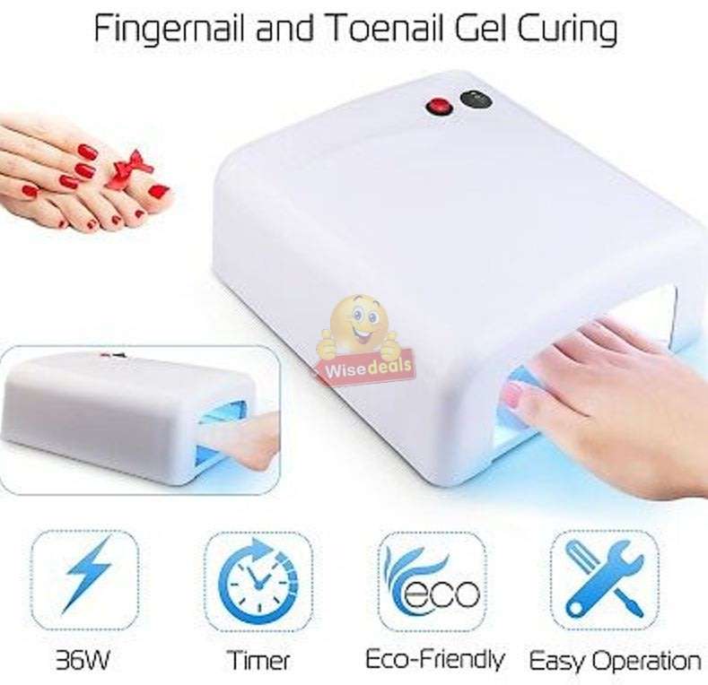 36W UV Lamp for all Gel and Acrylic Types, for Professional Salon or Personal use