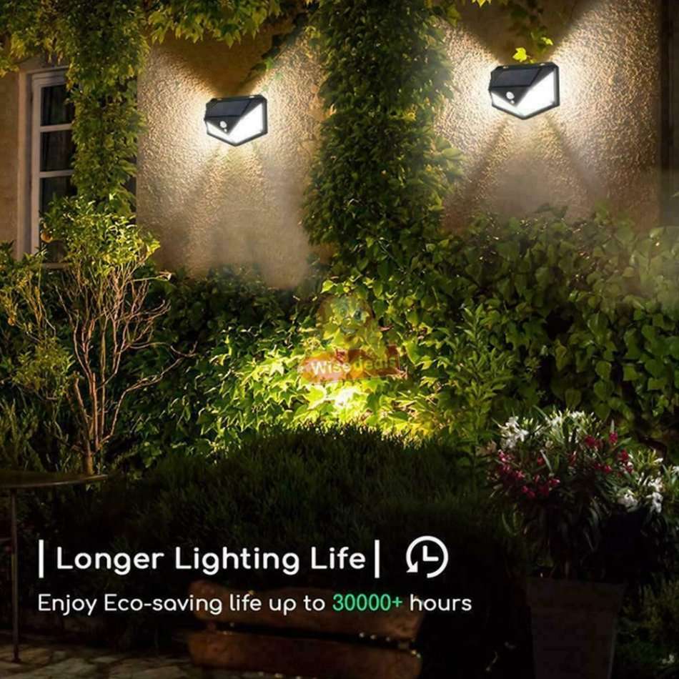 Super Bright 100 LED COB Solar Wall Light with 3 Modes, 600 Lumens, 270°, Waterproof etc