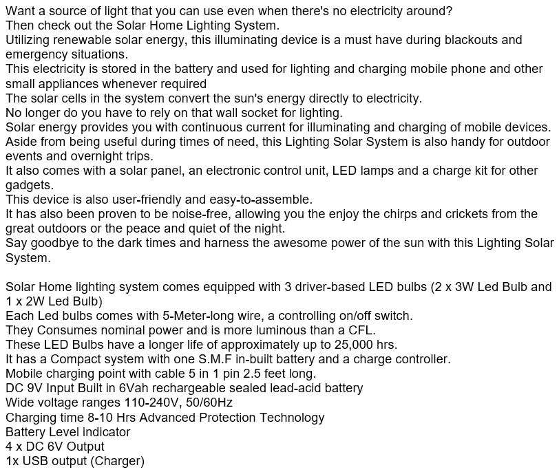 SOLAR Lightening System - Say goodbye to the dark times and harness the awesome power of the sun