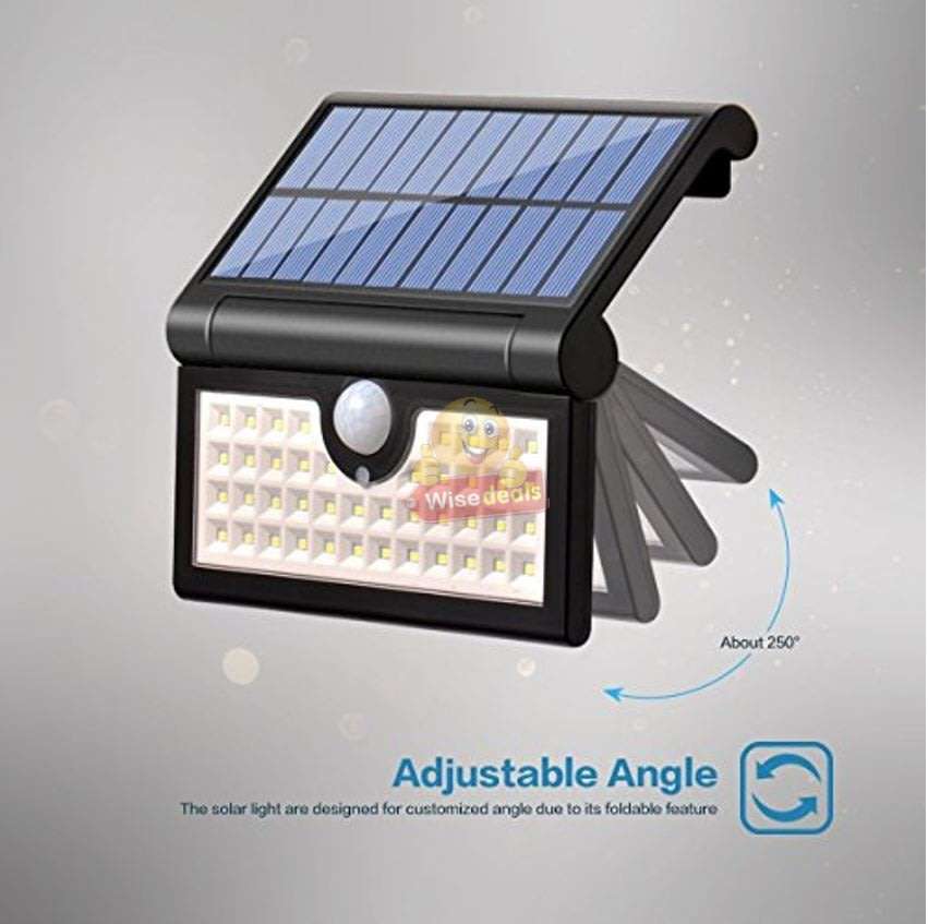 NEW Super Bright Foldable SOLAR Wall Light with 3 Lightening Modes, 34 LEDs, Portable, Adjustable