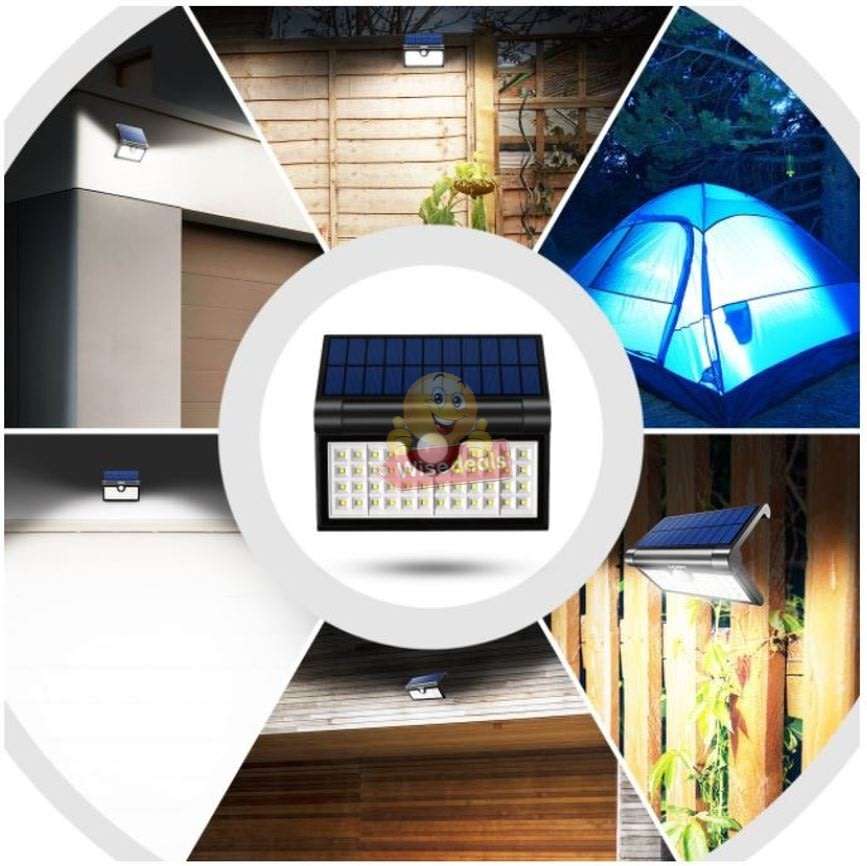 NEW Super Bright Foldable SOLAR Wall Light with 3 Lightening Modes, 34 LEDs, Portable, Adjustable