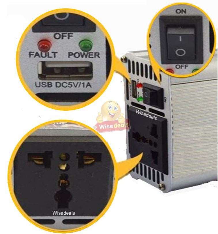 Solar Power Inverter - 1500W Constant Power & 3000W Surge Power, Convert 12V DC to 220V AC