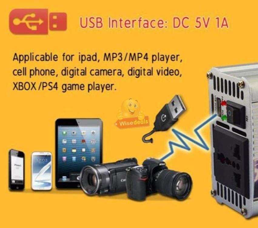 Solar Power Inverter - 1500W Constant Power & 3000W Surge Power, Convert 12V DC to 220V AC