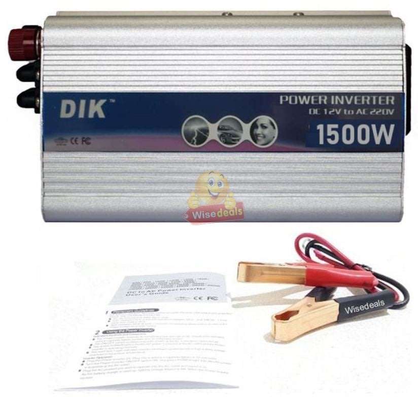 Solar Power Inverter - 1500W Constant Power & 3000W Surge Power, Convert 12V DC to 220V AC