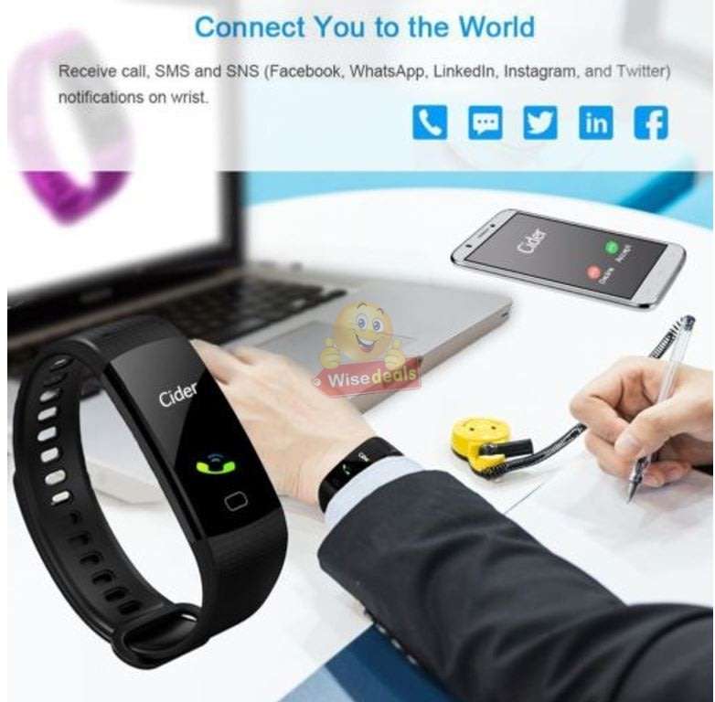 Bluetooth Fitness Smart Watch - Monitor Heart Rate, Blood Pressure, Blood Oxygen, Calorie, Distance