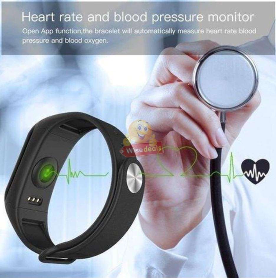 Bluetooth Fitness Smart Watch - Monitor Heart Rate, Blood Pressure, Blood Oxygen, Calorie, Distance