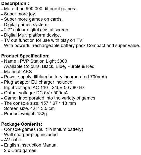 PVP Station Video Game Console with more than 900 000 Build-in Games PLUS 2 Game Cards