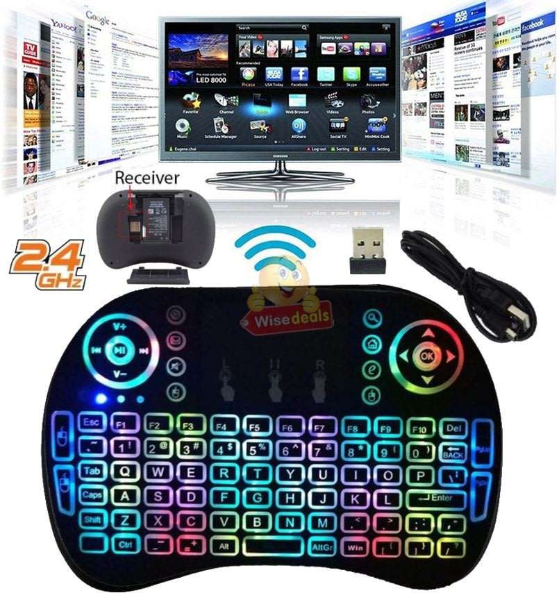2.4GHz Wireless Keyboard with Touchpad with 360° Flip Design, Backlights, 92 Keys etc.