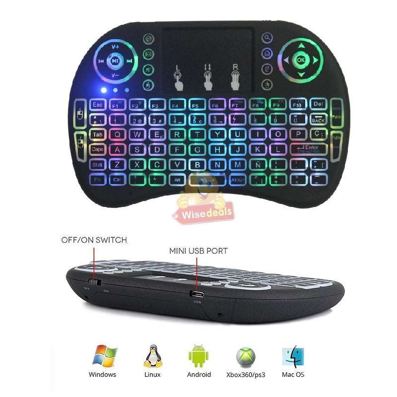 2.4GHz Wireless Keyboard with Touchpad with 360° Flip Design, Backlights, 92 Keys etc.