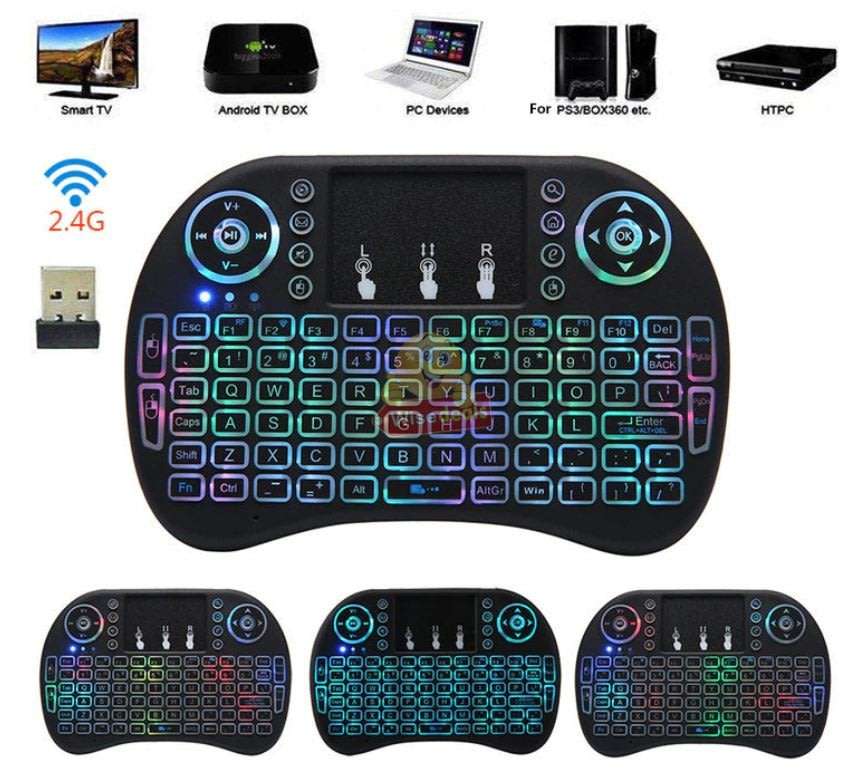 2.4GHz Wireless Keyboard with Touchpad with 360° Flip Design, Backlights, 92 Keys etc.