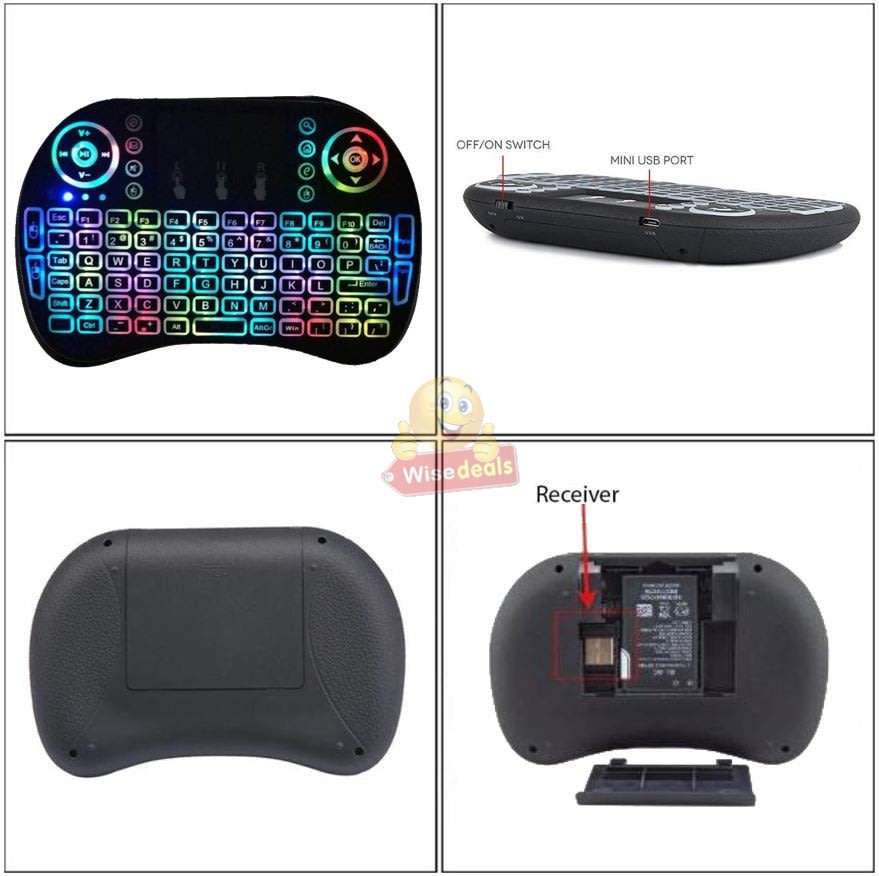 2.4GHz Wireless Keyboard with Touchpad with 360° Flip Design, Backlights, 92 Keys etc.