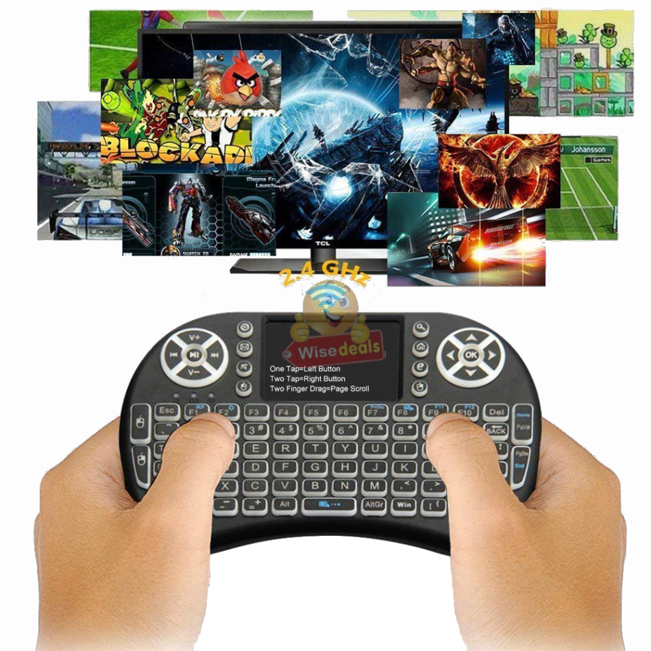 2.4GHz Wireless Keyboard with Touchpad with 360° Flip Design, Backlights, 92 Keys etc.